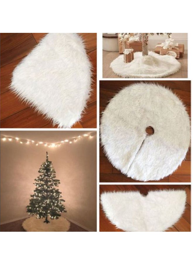 Beauenty Plush Christmas Tree Decoration Skirt White 78cm  - Image 3