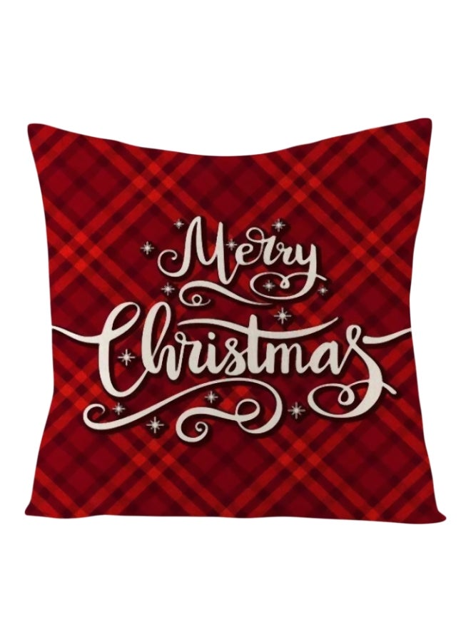 ديلز فور لس غطاء وسادة بطبعة أحمر/أبيض 45x45سم