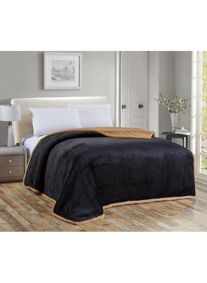 Moon Double Face Super Soft Flannel Blanket Polyester Black/Brown 200x220cm  - Image 2