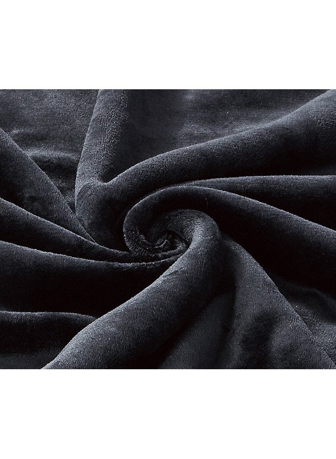 Moon Double Face Super Soft Flannel Blanket Polyester Black/Brown 200x220cm  - Image 3