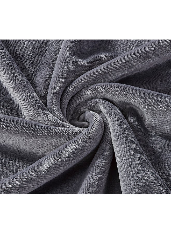 Moon Double Face Super Soft Flannel Blanket Polyester Silver/Grey  - Image 3