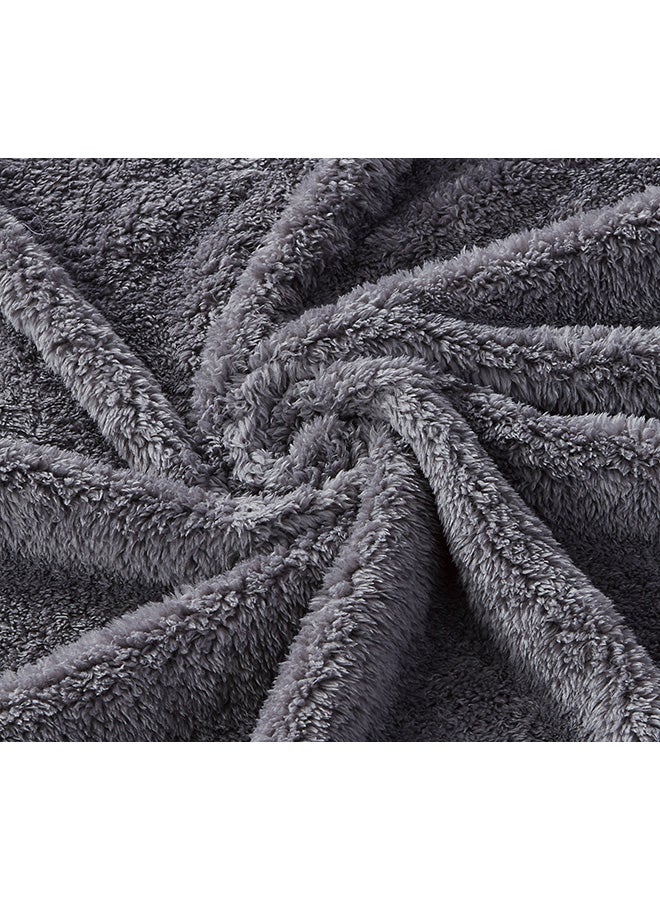Moon Double Face Super Soft Flannel Blanket Polyester Silver/Grey  - Image 4