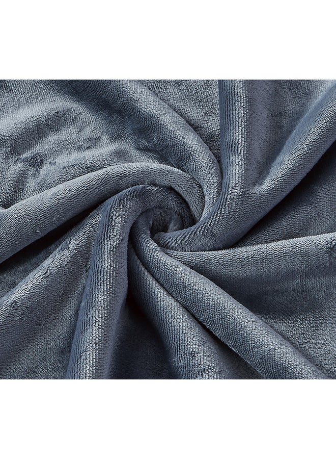 Moon Double Face Super Soft Flannel Blanket Polyester Grey 200x150cm  - Image 3