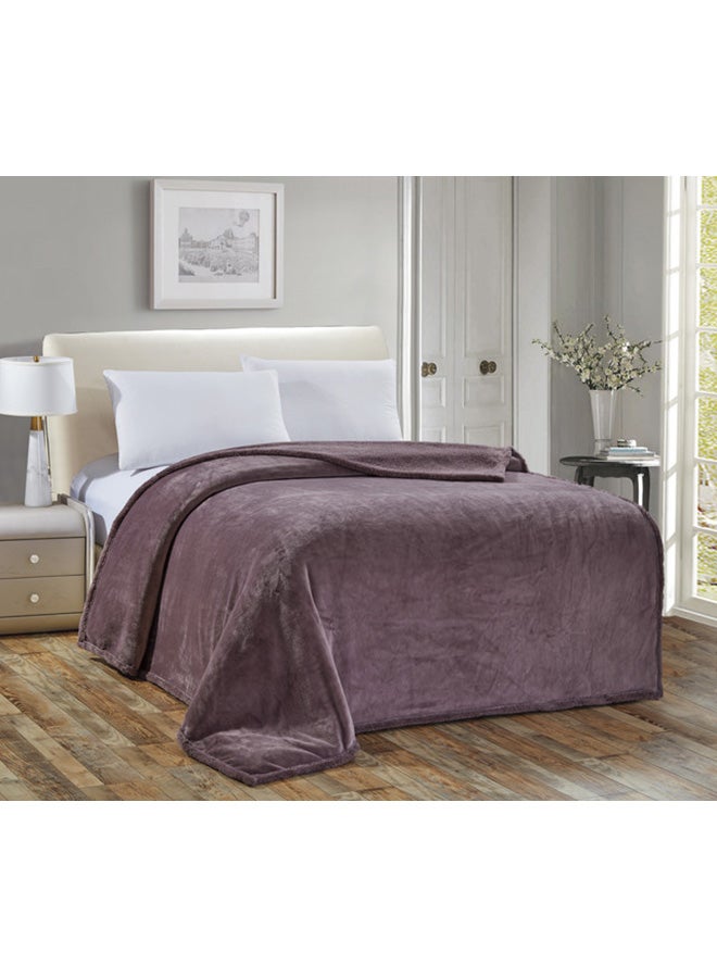 Moon Double Face Super Soft Flannel Blanket Polyester Brown  - Image 2