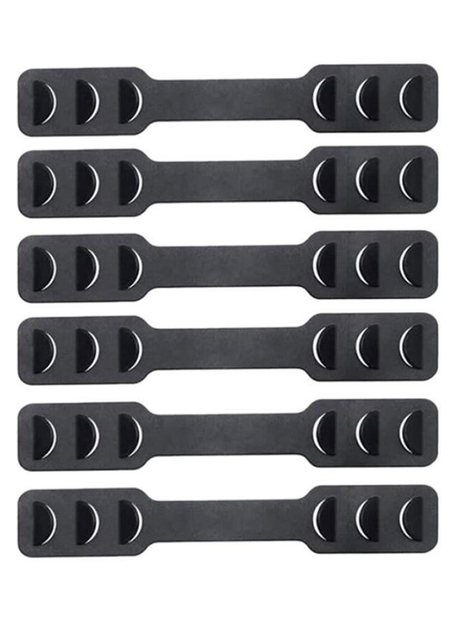 SAPU 6-Piece Adjustable Face Mask Ear Grip Set Black 14.5 x 2.6cm - Image 1