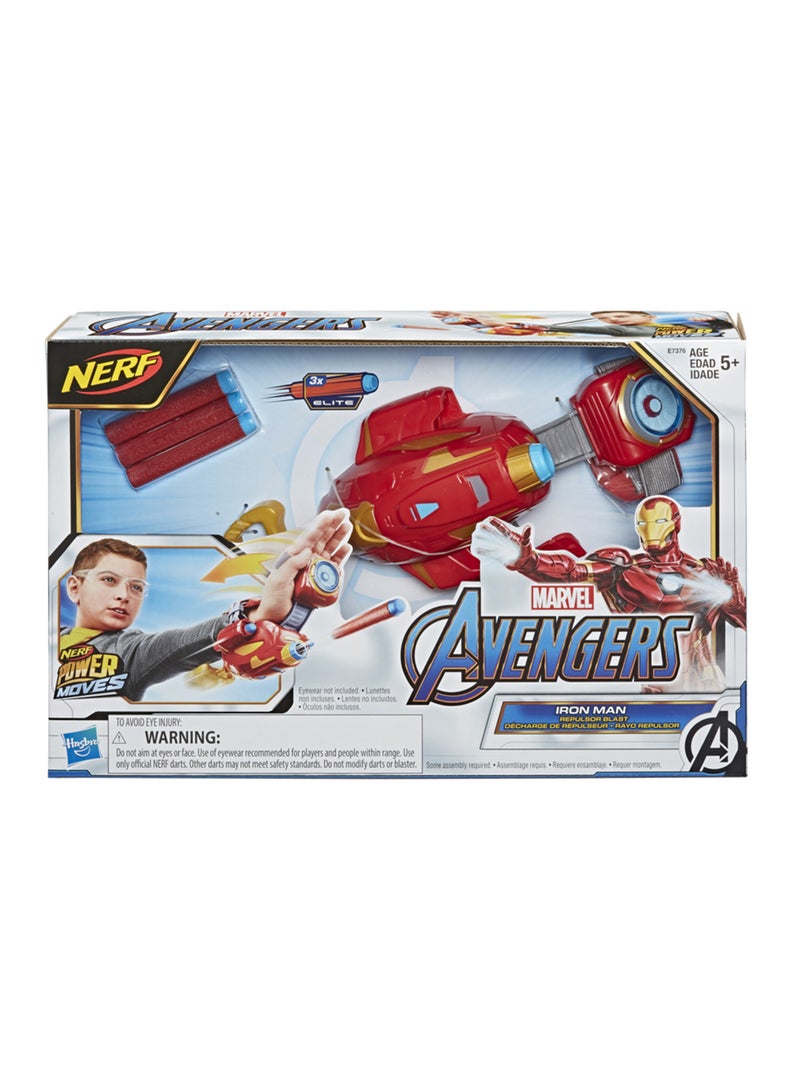 MARVEL - Nerf Power Moves Marvel Avengers Iron Man Repulsor Blast Gauntlet Nerf Dart-Launching Toy For Kids Roleplay, Toys For Kids Ages 5 And Up - Image 1