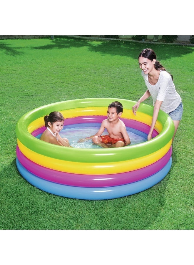 بست واي حوض سباحة قابل للنفخ للأطفال ذو 4 حلقات، مقاس 62 × 18 بوصة 62x18بوصة - Image 3