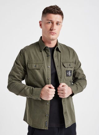 Twill Utility Long Sleeve Overshirt Olive - v1598462520/N30692068V_1