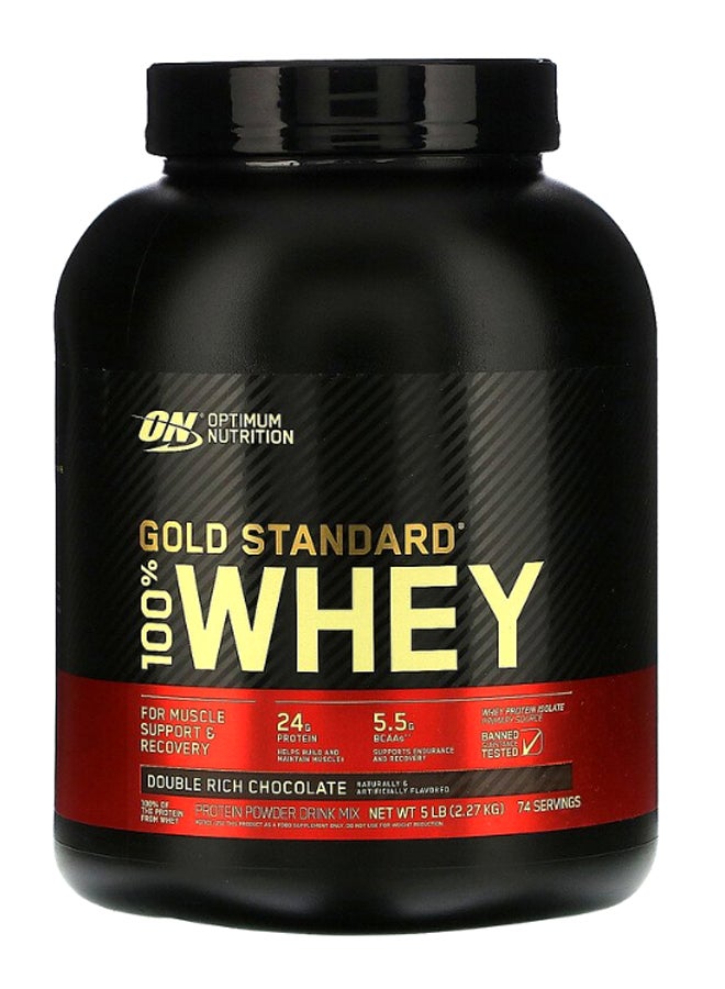 Optimum Nutrition Gold Standard 100 Percent Whey Protein - Double Rich Chocolate - 2.27 Kg  - Image 1