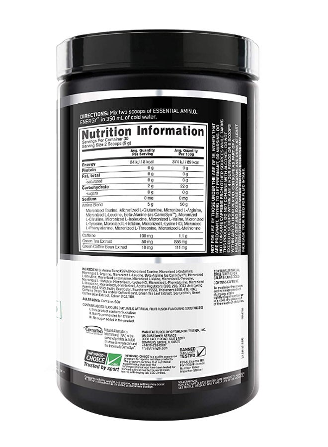 Optimum Nutrition Essential Amin.O. Energy - Fruit Fusion - 30 Servings - 270 grams  - Image 2