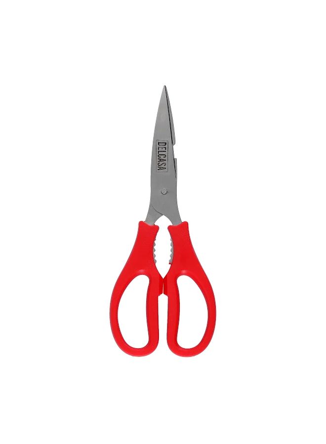DELCASA Stainless Steel Kitchen Scissor Red/Silver 8inch  - Image 1