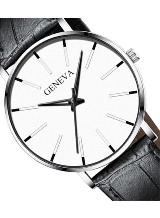 Geneva Men's Leather Analog Watch NNSB03701691 - Image 2
