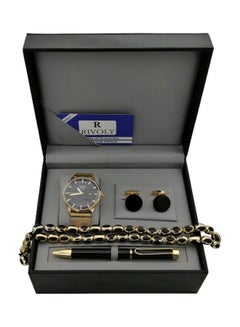 Men's 4-Piece Stainless Steel Analog Watch Gift Set M1643