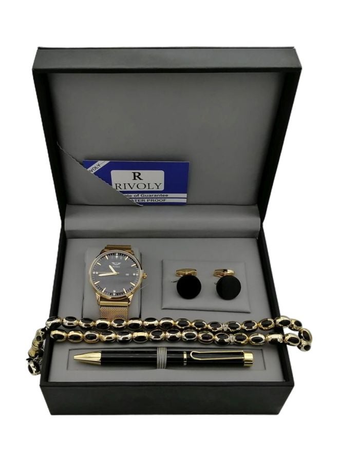 Rivoly - Men's 4-Piece Stainless Steel Analog Watch Gift Set M1643 - Image 1