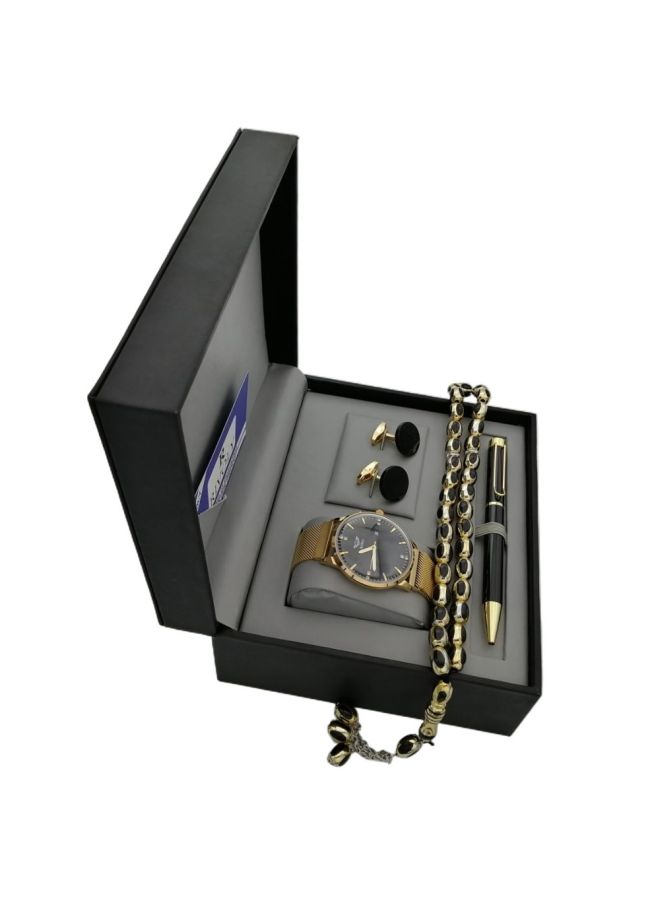 Rivoly - Men's 4-Piece Stainless Steel Analog Watch Gift Set M1643 - Image 1