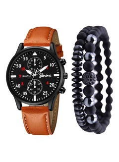men 3-Piece Analog Watch With Bracelet Set NNSB03702730