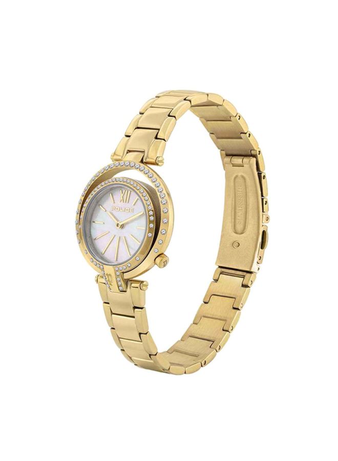 POLICE Women's Aranui Round Shape Stainless Steel Analog Wrist Watch 30 mm - Gold - P 15697LSG-D28M - Image 3