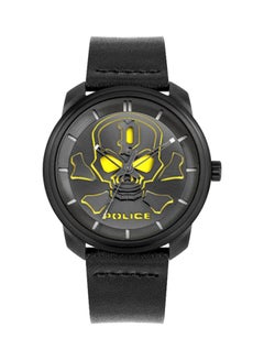 POLICE Men's Bleder Round Shape Leather Band Analog Wrist Watch 44 mm - Black - P 15714JSB-02  - Image 1