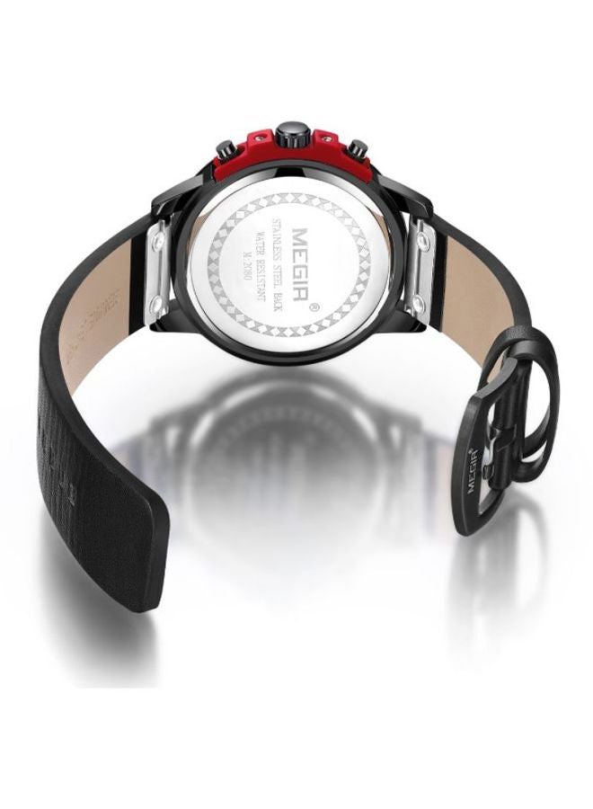 ميجر ساعة يد كرونوغراف مقاومة للماء طراز 2080 - 47 ملم - لون أسود للرجال - Image 2