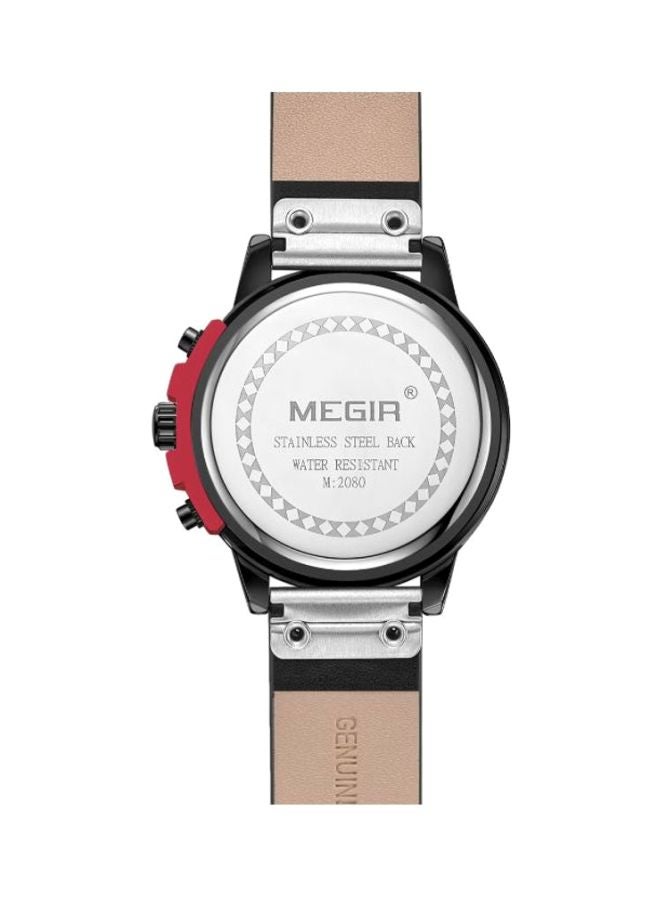 ميجر ساعة يد كرونوغراف مقاومة للماء طراز 2080 - 47 ملم - لون أسود للرجال - Image 4