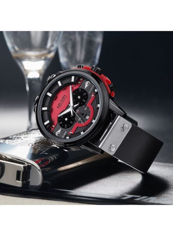 ميجر ساعة يد كرونوغراف مقاومة للماء طراز 2080 - 47 ملم - لون أسود للرجال - Image 5
