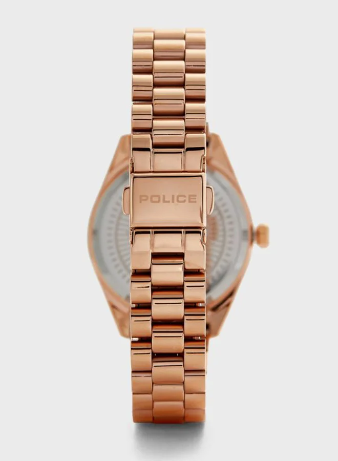 POLICE Police Uloya Analogue Rose Gold Case, Rose Gold Dial And Rose Gold Watch For Women - PL 15691BSR-55M