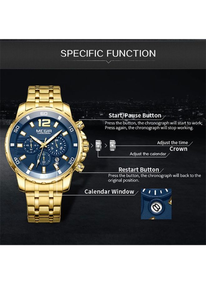 MEGIR Men's Stainless Steel Chronograph Watch 1J2966G - Image 3