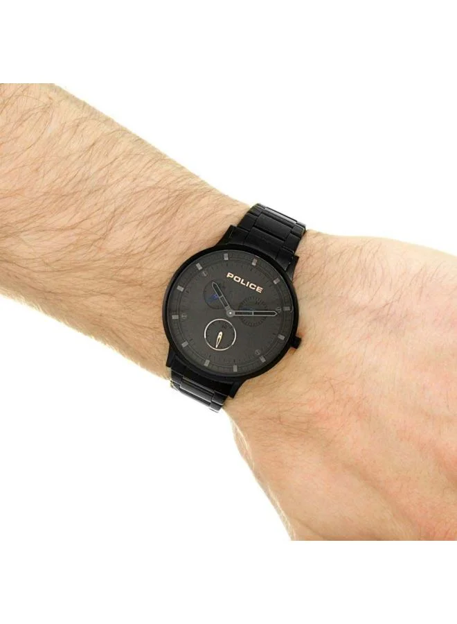 POLICE Men's Berkeley Round Shape Stainless Steel Analog Wrist Watch 42 mm - Black