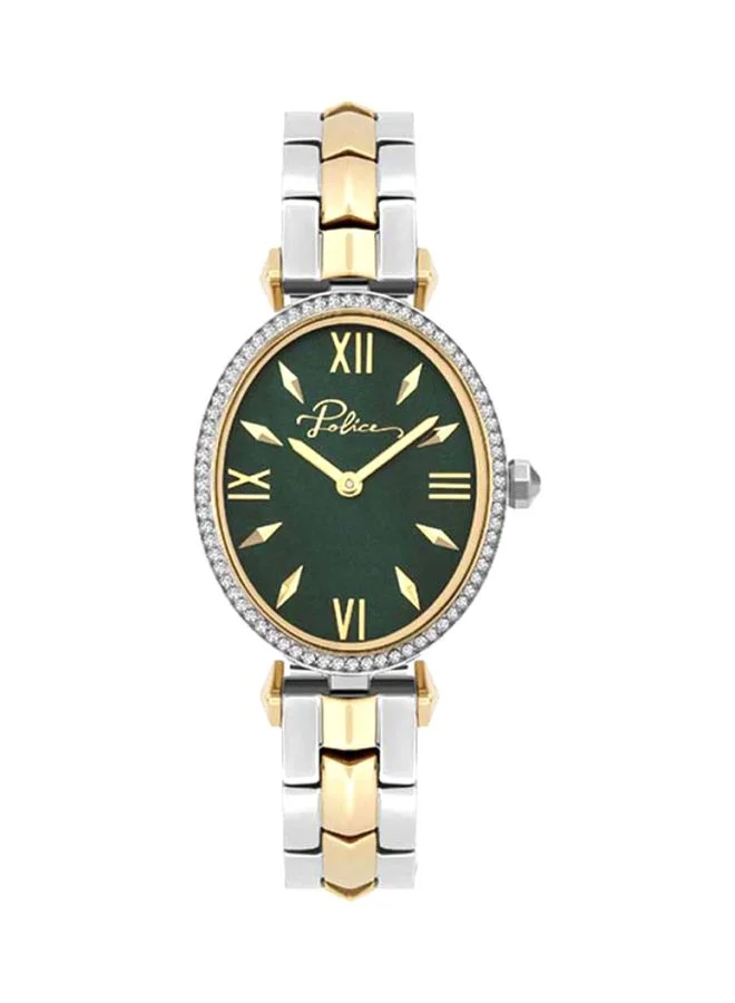 POLICE Police Olinville Women's Green Mother of Pearl Dial and Silver and Gold Plated Stainless Steel Bracelet Analogue Quartz Watch ( PL. 16045LSG-41M)