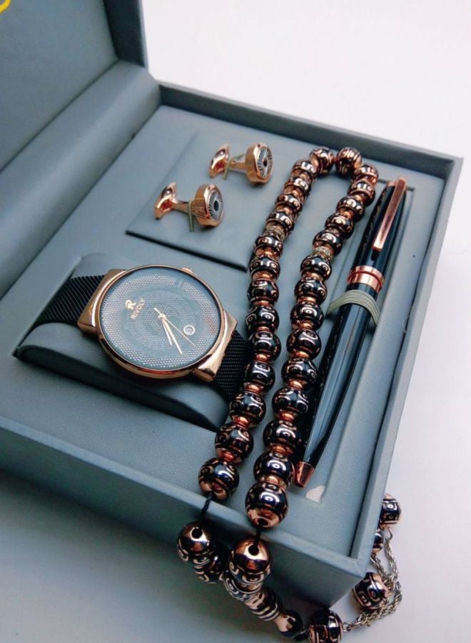 Rivoly - Men's 4-Piece Stainless Steel Analog Watch Gift Set B201917 - Image 1
