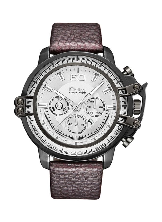 Oulm Men's Leather Chronograph Watch HP3945  - Image 1