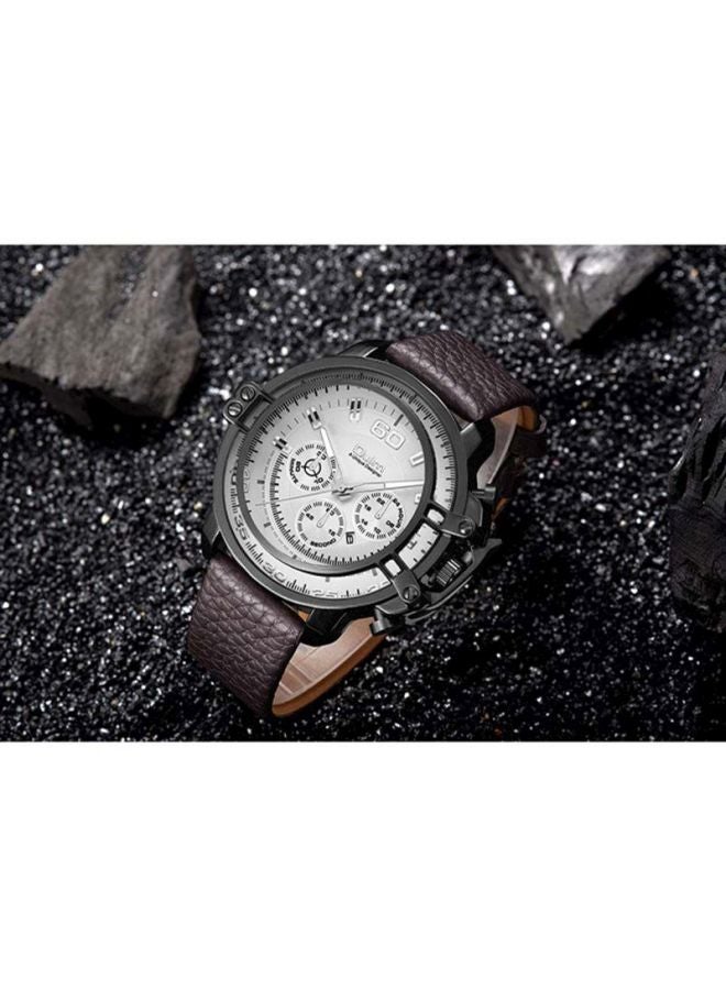 Oulm Men's Leather Chronograph Watch HP3945  - Image 3