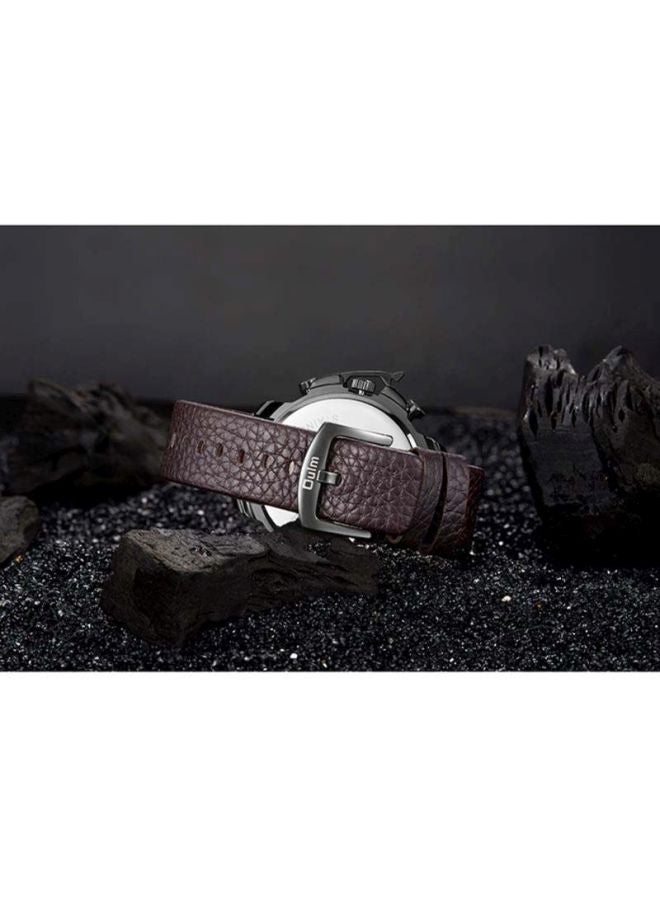 Oulm Men's Leather Chronograph Watch HP3945  - Image 4