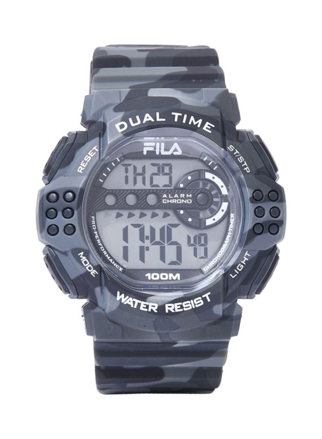 فيلا ساعة يد رقمية مقاومة للماء طراز 38-171-002 مقاس 52 ملم - لون رمادي men - Image 1