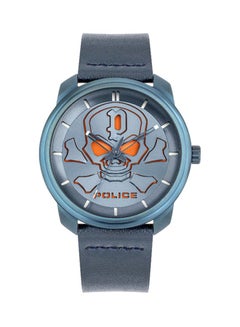 POLICE Men's Bleder Round Shape Leather Band Analog Wrist Watch 42 mm - Grey - P 15714JSBL-03  - Image 1