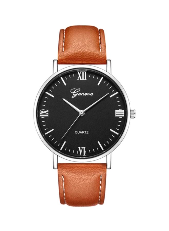 Geneva Men's Leather Analog Watch NNSB03701440 - Image 1