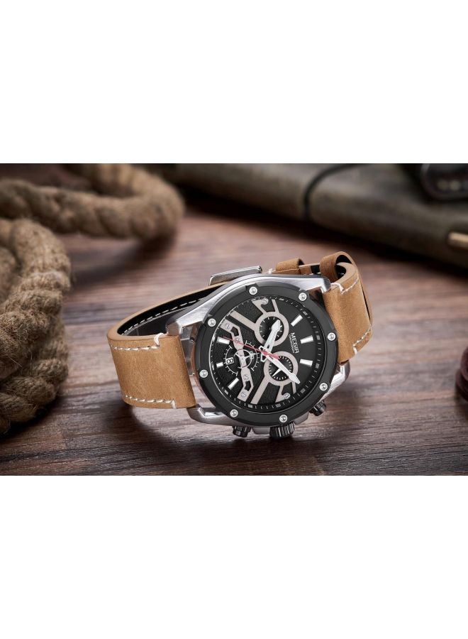 ميجر ساعة كرونوغراف مقاومة للماء ML2120GS-BKBN-1 - 44 مم - بني - Image 5