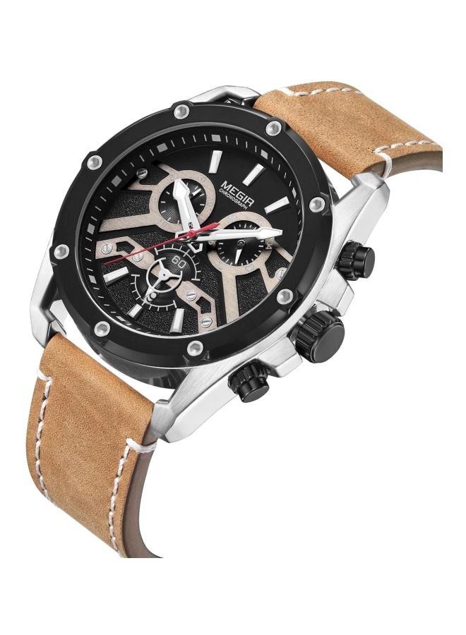 ميجر ساعة كرونوغراف مقاومة للماء ML2120GS-BKBN-1 - 44 مم - بني - Image 3