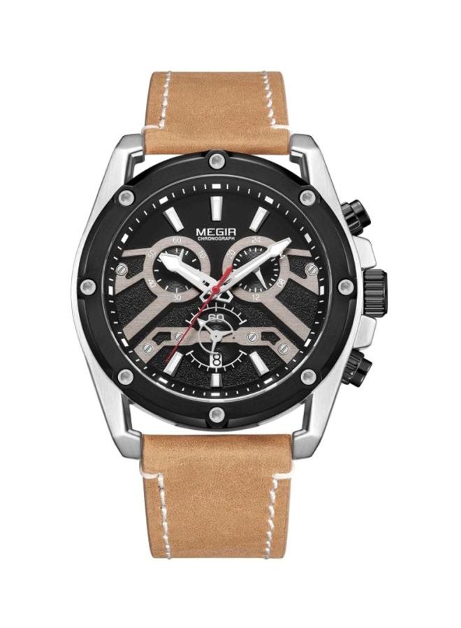 ميجر ساعة كرونوغراف مقاومة للماء ML2120GS-BKBN-1 - 44 مم - بني - Image 1