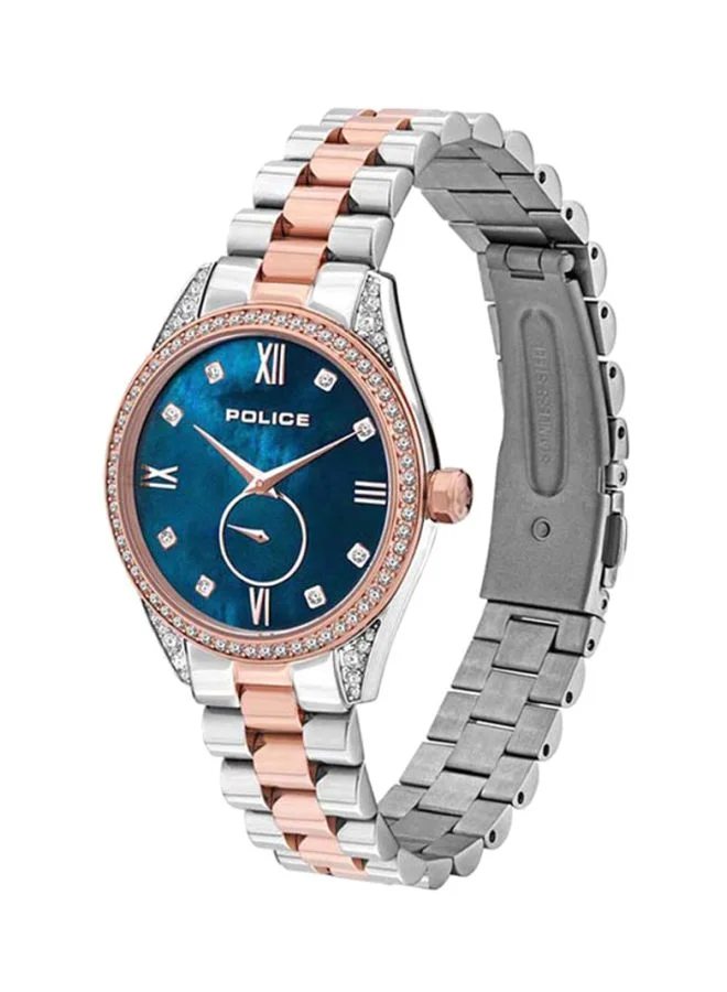 POLICE Uloya Round Shape Stainless Steel Analog Wrist Watch 34 mm - 2-Tone - P 15691BSTR-58M
