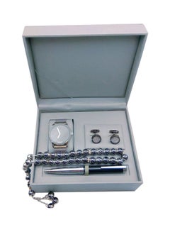men 4-Piece Stainless Steel Analog Watch Gift Set SB201908