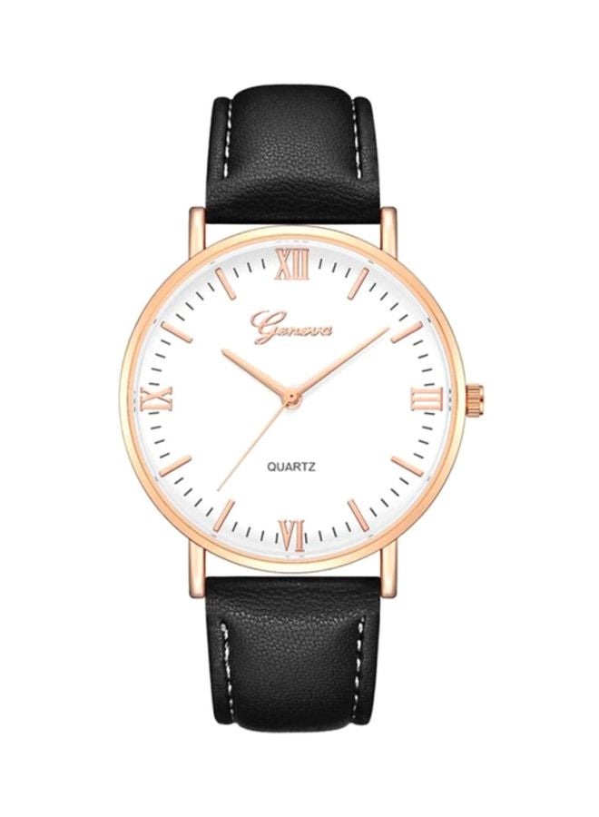 Geneva men Leather Analog Watch NNSB03701441 - 40 mm - Black - Image 1