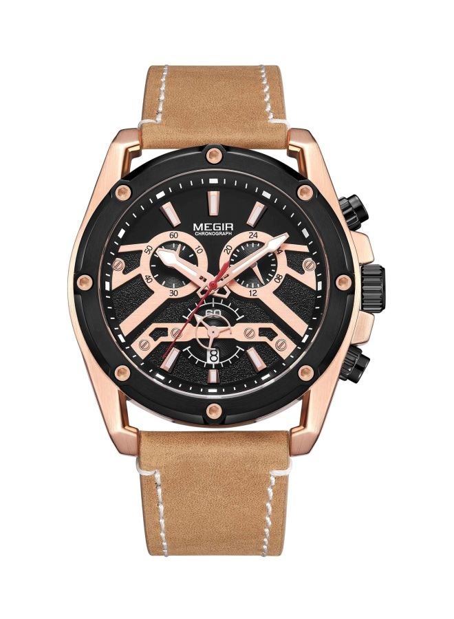 ميجر Men's Water Resistant Chronograph Watch ML2120GREBN-1N0 - 44 mm - Brown - Image 1