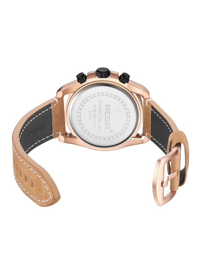 ميجر Men's Water Resistant Chronograph Watch ML2120GREBN-1N0 - 44 mm - Brown - Image 2