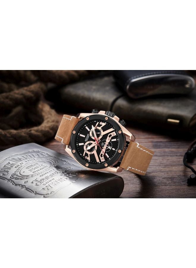ميجر Men's Water Resistant Chronograph Watch ML2120GREBN-1N0 - 44 mm - Brown - Image 5