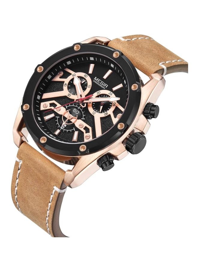 ميجر Men's Water Resistant Chronograph Watch ML2120GREBN-1N0 - 44 mm - Brown - Image 3