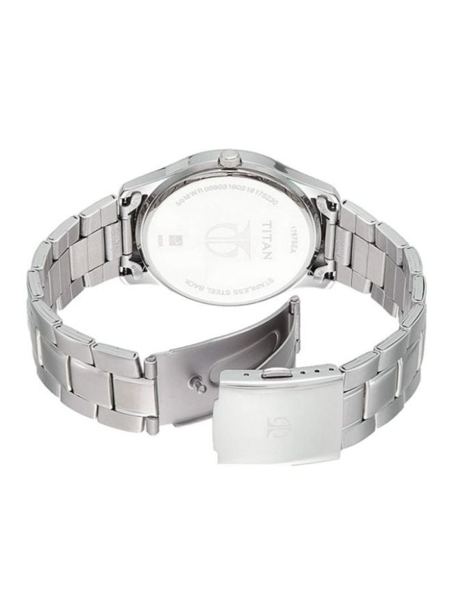 تيتان ساعة يد بعقارب من تشكيلة نيو بسوار معدني طراز 1767SM03 للرجال - Image 2