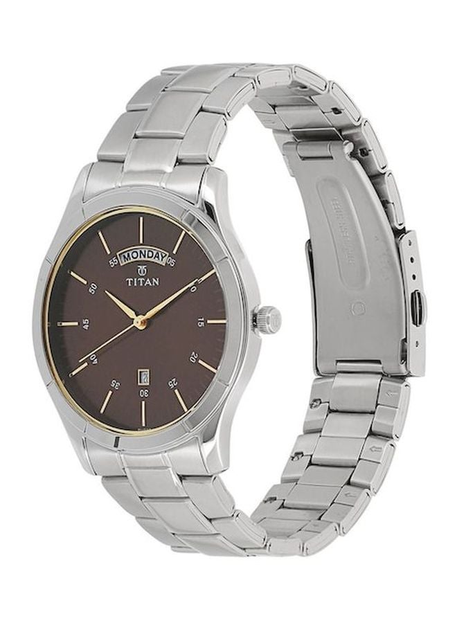 تيتان ساعة يد بعقارب من تشكيلة نيو بسوار معدني طراز 1767SM03 للرجال - Image 5