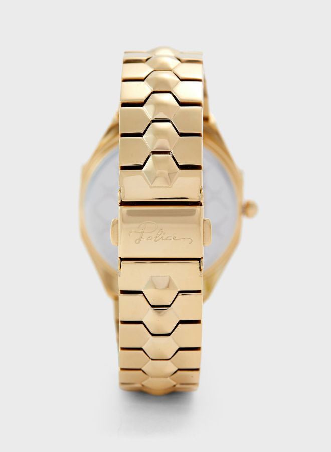 POLICE Women's Montaria Round Shape Stainless Steel Analog Wrist Watch 35 mm - Gold - P 16038BSG-22M  - Image 2