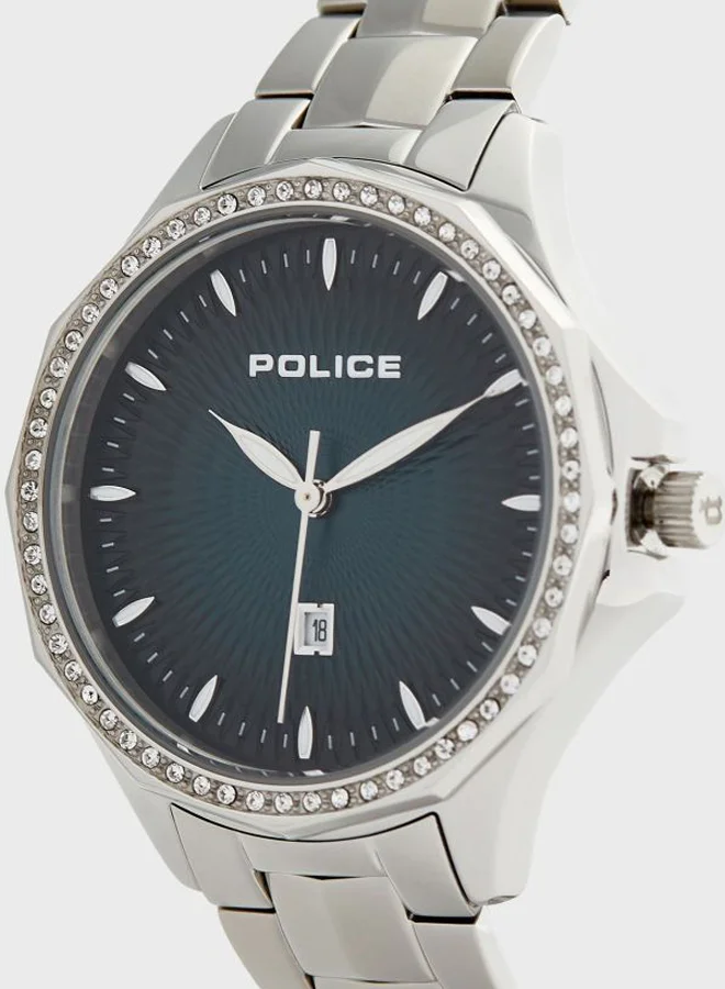 POLICE Women's Women's Korana Round Shape Stainless Steel Analog Wrist Watch 36 mm - Silver